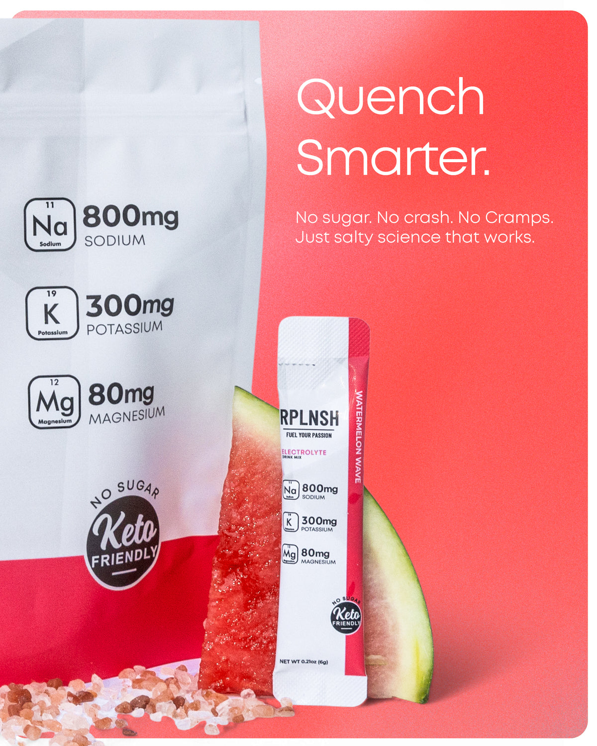 Replenish Labs Zero-Sugar Electrolyte Sachets watermelon flavour hydration